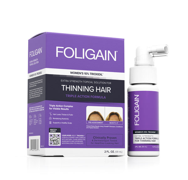 FOLIGAIN Triple Action Complete Formula For Thinning Hair For Women with 10% Trioxidil - FOLIGAIN EUROPE