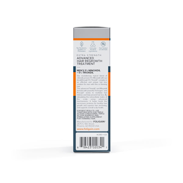 FOLIGAIN Advanced Hair Regrowth For Men Minoxidil 5% + Trioxidil 5%