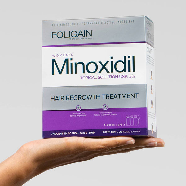 FOLIGAIN Minoxidil 2% Hair Regrowth Treatment For Women 12 Month Supply - FOLIGAIN EUROPE